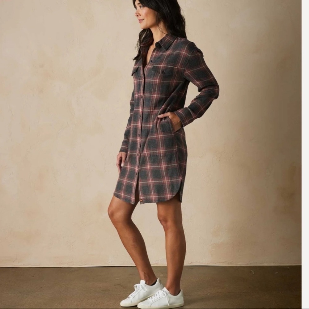 The Normal Brand Mountain Shirt Dress Shadow Plaid‎ Small Outdoor Gorpcore